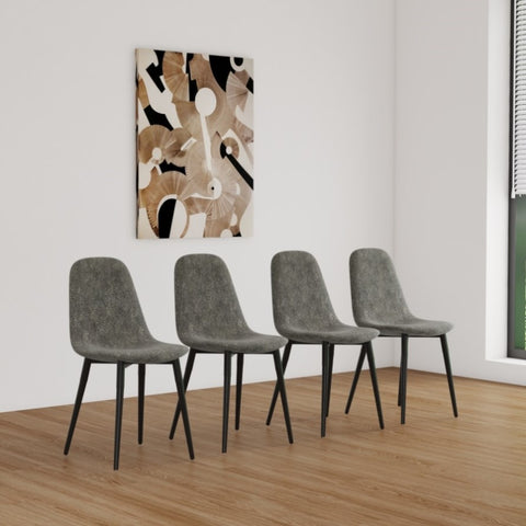 ZUN Dining Chairs Set of 4, Modern Accent Chairs with Soft glove suede Fabric Upholstered Seat, Spoon 29984484