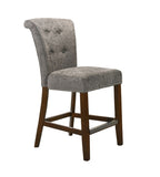 Auggie 20.5" Gray Fabric Counter Height Chair with Nailhead Trim B061128584