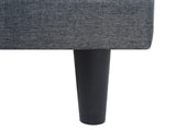 Queen Size Upholstered Platform Bed Frame with Modern Button Tufted Linen Fabric Headboard, No Box W311P195302