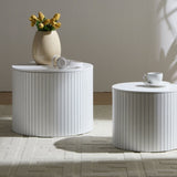 Nested table set 2 pieces, MDF coffee table set Living room/lounge area, White W2085P185151