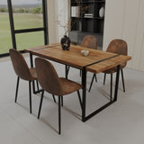 59" MDF natural wood table and modern chair set of 4 pieces, medieval wooden kitchen 48600854