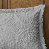 Twin Embroidered Medallion Faux Fur Ultra Plush Comforter Mini Set B03597084