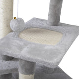 ZUN Double Level Cat Tree Stand House Furniture Kittens Activity Tower Posts Kitty Pet Play House W2181P190604