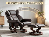 10 Point Massage Recliner Swivel Armchair with Footrest Brown 36731492