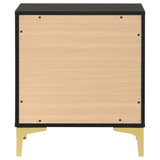 Black and Gold 2-Drawer Rectangular Nightstand B062P145592