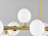 Pendant Lamp with Opal Glass Shade, 16-Lights Modern Farmhouse Ceiling Pendant Hanging Light Fixture W5008P466519