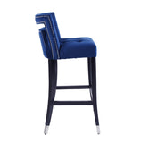 Suede Velvet Barstool with nailheads Living Room Chair2 pcs Set - 30 inch Seater height W57053833