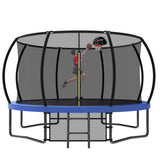 ZUN 12FT Recreational Kids Trampoline with Safety Enclosure Net & Ladder, Outdoor Recreational K1163P168399