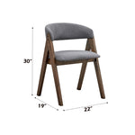 ZUN ACME Keiki Side Chair , Gray Fabric & Walnut Finish DN02916