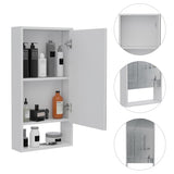 ZUN Modesto Medicine Cabinet, One Open Shelf, Mirrored Cabinet With Two Interior Shelves B128P148755