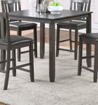 ZUN Grey Finish Dinette 5pc Set Kitchen Breakfast Counter height Dining Table w wooden Top Upholstered B01146569