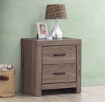 ZUN 2 Drawers MDF Nightstand in Barrel Oak Finish B016P255592