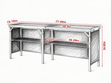 Extra Long Folding Portable Bar Table 77.95" x 15.16" x 34.65", Tradeshow Podium Table with Carrying 32199662