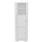 ZUN Tall Bathroom Corner Cabinet, Freestanding Storage Cabinet with Doors and Adjustable Shelves, MDF WF293800AAK