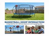 14 FT Pumpkin Trampoline, Outdoor Trampoline with Basketball Hoop, Enclosure Net and Ladder W2071P319084