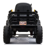 ZUN 12V Kids Ride On Tractor with Trailer, Battery Powered Electric Car w/ Music, USB, Music, LED W2181137524