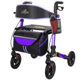 Rollator Walker for Seniors, Lightweight Foldable All Terrain Rolling Walker with seat, Aluminum T3815P363147
