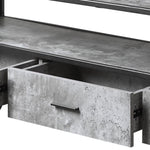 ZUN Concrete Grey and Black 3-drawer TV Stand B062P186513