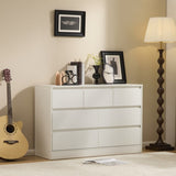 White P2 Particleboard 120*40*80cm 3-layer 7-drawer modern chest of drawers 1pc 69323688