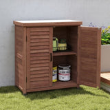 Potting Bench with Storage Cabinet and Metal Table Top for Outdoor Patio, Garden Furniture Wood 32240140