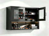 Steel Wall-Mounted Cabinet Display Cabinet 31.50 31.50 11.81 Inches Black 66164525