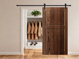 Modern 2-Panel 36 in. x 96 in. Wood Dark Walnut Barn Sliding Door With Hardware kit T3910P408763
