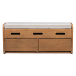 ZUN TREXM Rustic Storage Bench with 2 Drawers, Hidden Storage Space, and 3 False Drawers at the Top, WF323695AAN