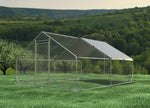 ZUN Large Metal Chicken Coop Walk-in Poultry Cage Hen Run House Rabbits Habitat Cage Spire Shaped Coop 04013074