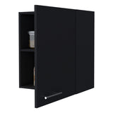 ZUN So- Hi Wall Cabinet in Melamine with One Door, Black B128P237141