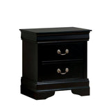 ZUN 1pc Nightstand Black Louis Philippe Solid wood English Dovetail Construction Antique Nickle Hanging HS11CM7966BK-N-ID-AHD