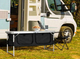 4FT Portable Folding Camping Table with Storage, Aluminum Outdoor Cooking Station with 2 Adjustable 61889170