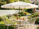 Beige 10ft Scalloped Patio Umbrella with PushButton Tilt, Vented Outdoor Market Parasol with Crank 35476923