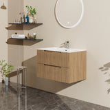 30" Wall Mounted Bathroom Vanity with Sink Floating Bathroom Cabinet, Soft-Close System,2 Extra Big D163096362