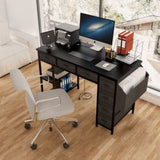 ZUN 47.3" Computer Desk with 7 Drawers, Extra Large Side Pocket, and Power Outlets – Ideal for Home W2887P240012