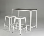 ZUN Counter Stool Metal White Powder Coating, Set of 2 B091P184053