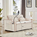 1 versatile foldable sofa bed in 3 lengths, modern sofa sofa sofa velvet pull-out bed, adjustable W2151127336