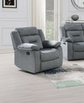 ZUN Contemporary Velvet Dark Gray Color 1pc Motion Recliner Chair Couch Manual Motion Plush Armrest B011P200213