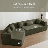 127.5'' Modern Minimalist Sofa With Deep Seat,No Assembly Needed 37328762