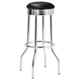 ZUN Black and Chrome Bar Height Stool B062P153507