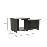 Linlock 1-Shelf Coffee Table Black Wengue B06280508