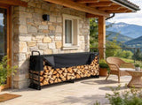 101" x 14" x 46" Firewood Rack with Waterproof Cover, 660lb Weight Capacity 1/2 Cord Outdoor Log 05805991