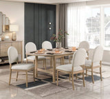 Natural Finish Dining Side Chairs Set of 2, Beige Fabric Upholstered Seat Back Classic Luxury Dining B011P285301