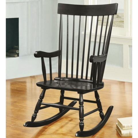 ZUN Black Spindle Back Rocking Chair B062P186523