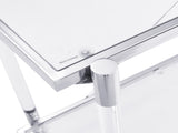43.31'' Chrome Glass Sofa Table, Acrylic Side Table, Console Table for Living Room& Bedroom W821P184417