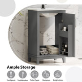 ZUN [Viedo] 20 Inch Modern Small Bathroom Vanity Cabinet With Ceramic Basin- 20*14.5*33.3 Inches,Ample WF318756AAE