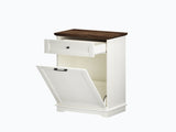 10 Gallon Tilt Out Trash Cabinet Freestanding Trash Bin Cabinet Wood Garbage Recycling Cabinet with 64350524