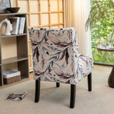 Capa Print Fabric Armless Contemporary Accent Chair, Purple Floral T2574P205964