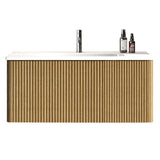 U088-Etna36W-306 Etna 36"Striped Natural Oak Bathroom Vanity with White Ceramic Sink, Wall Mounted W1865P293618