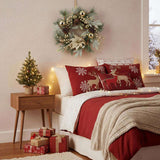 20 Inch Christmas Door Wreath with Warm Lights, Holiday for Entryway Front Door Christmas 19886674