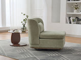 25.2 "Wide Modern Chenille Cushioned Armless Metal Base 360&deg Swivel Chair with Pillow, Suitable W3118P253948